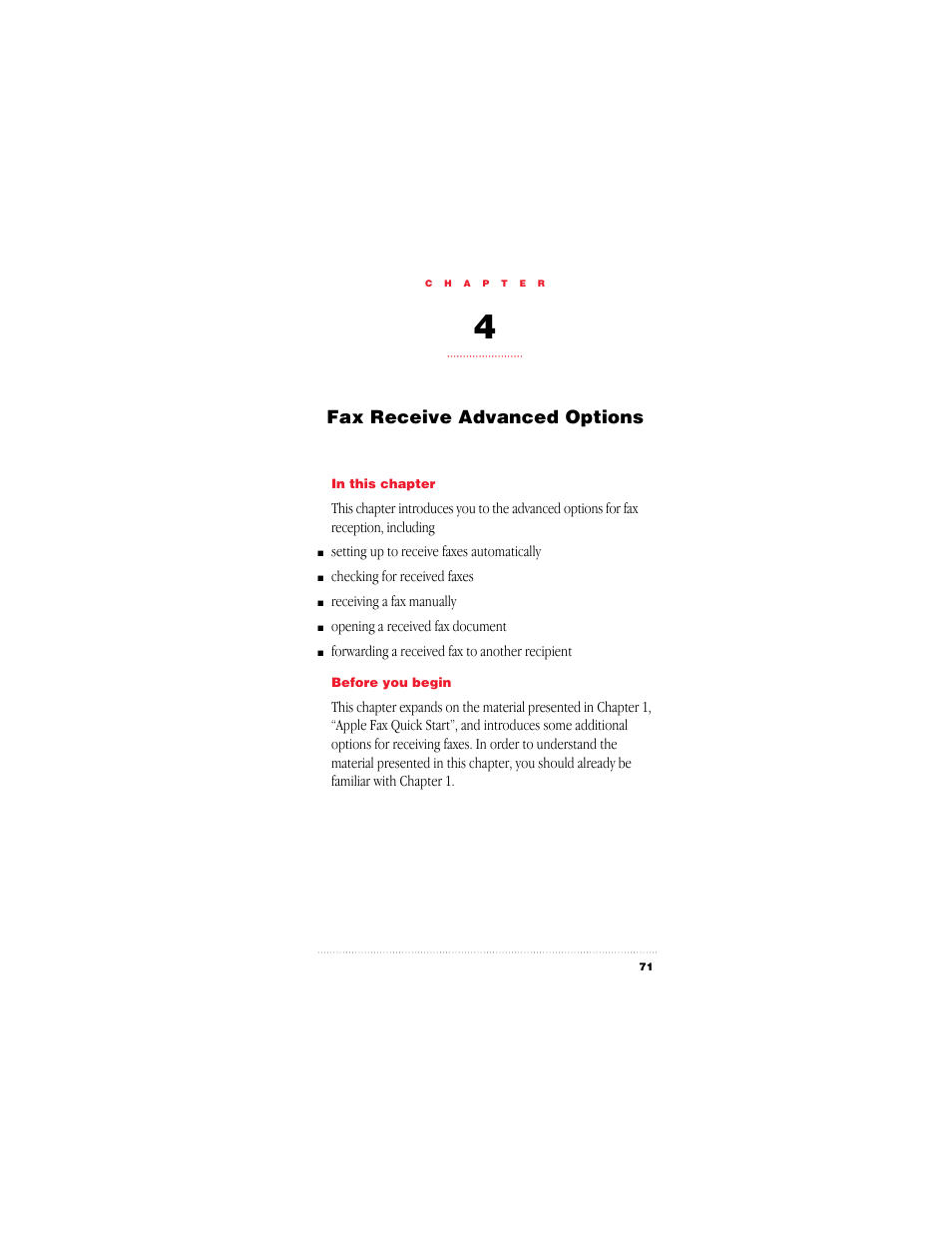 Fax receive advanced options | Apple Fax User Manual | Page 84 / 152
