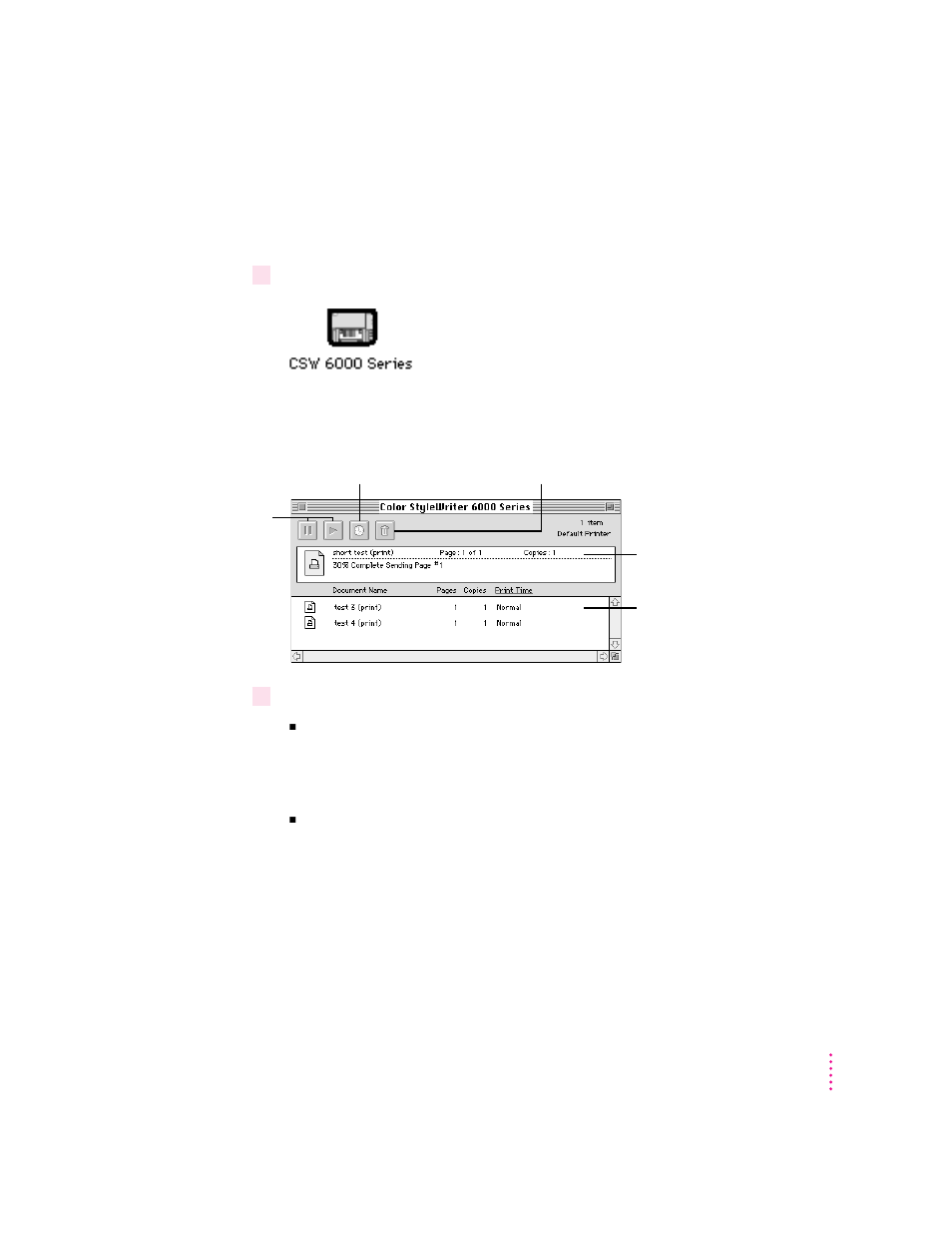 Monitoring and controlling background printing | Apple Color StyleWriter 6500 User Manual | Page 55 / 125