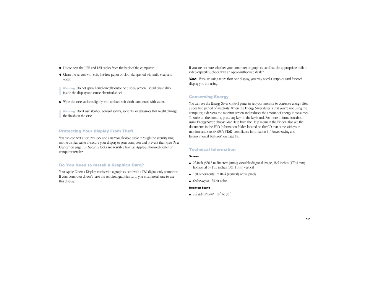 Apple Cinema Display User Manual | Page 17 / 21