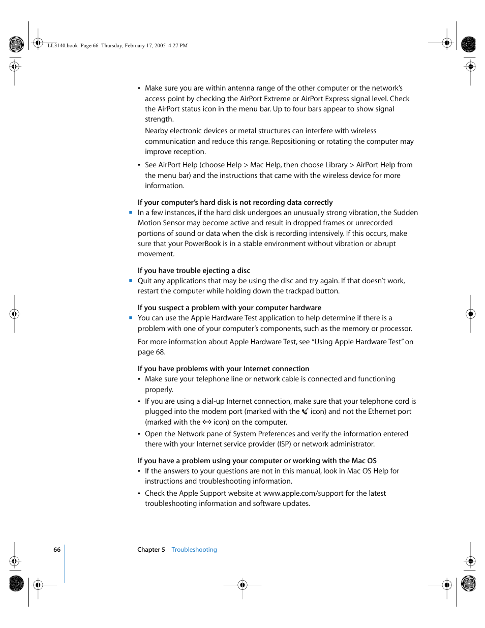 Apple PowerBook G4 (17-inch, 1.67 GHz) User Manual | Page 66 / 112