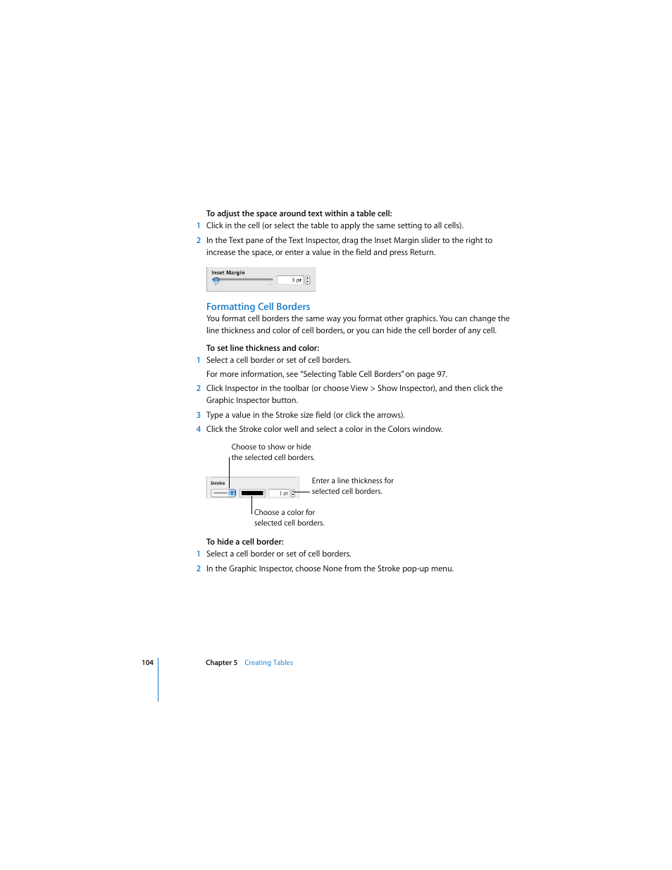 Formatting cell borders | Apple Keynote 3 User Manual | Page 104 / 187