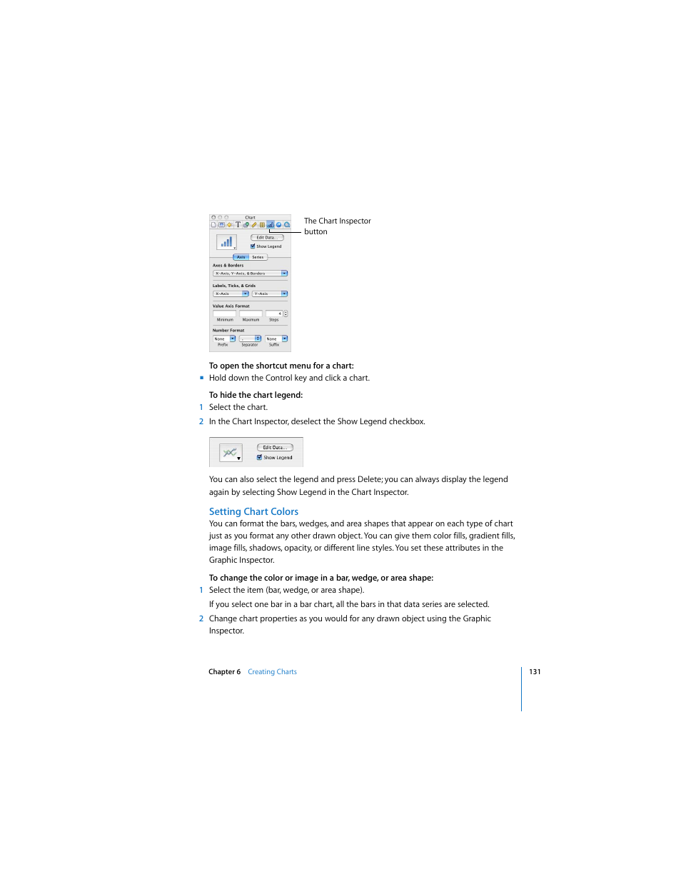 Setting chart colors | Apple Keynote 3 User Manual | Page 131 / 187