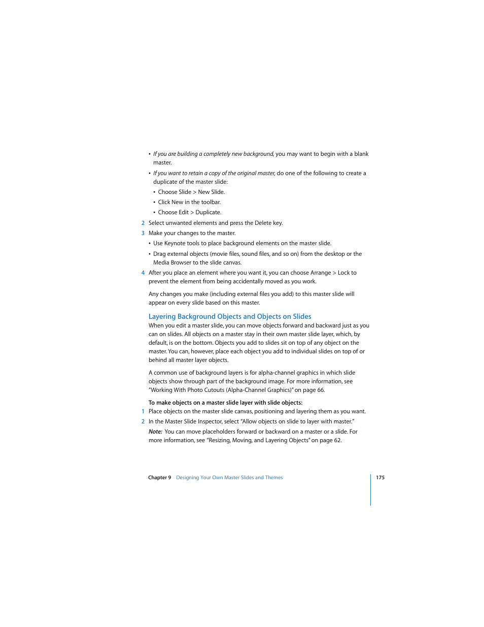 Layering background objects and objects on slides | Apple Keynote 3 User Manual | Page 175 / 187
