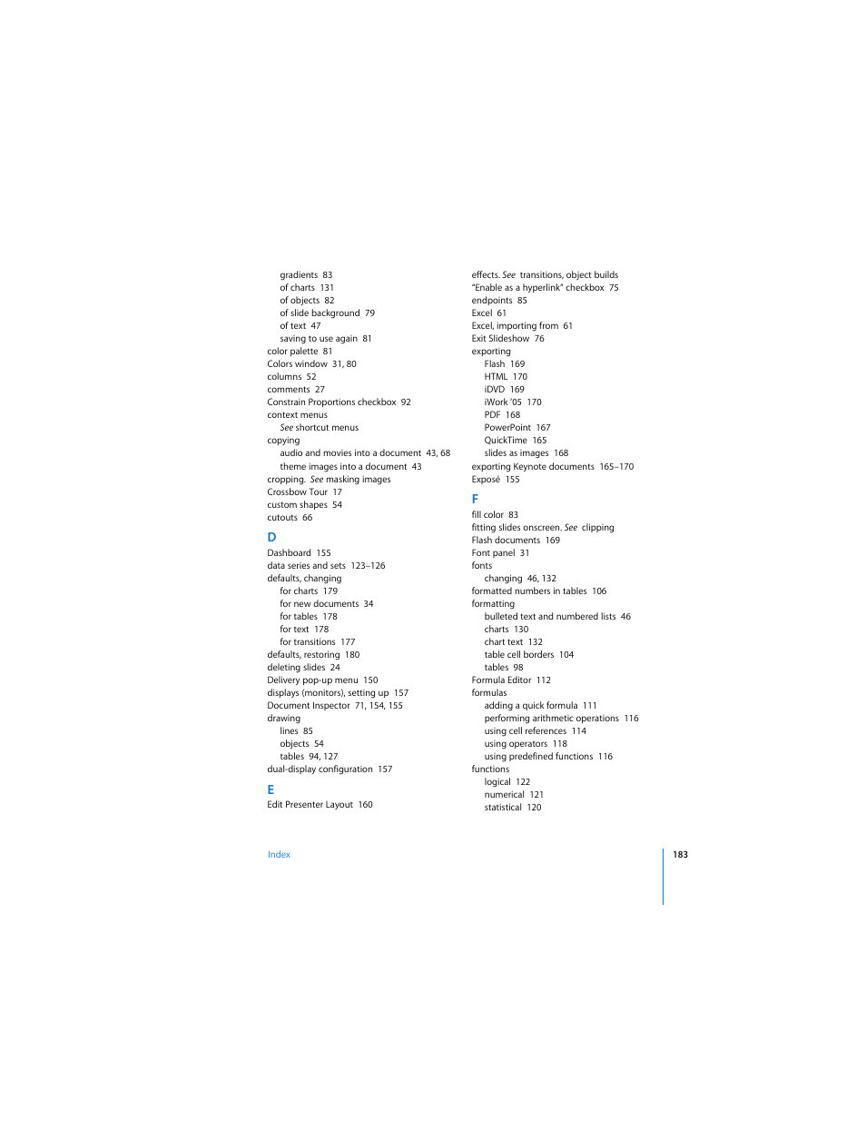 Apple Keynote 3 User Manual | Page 183 / 187