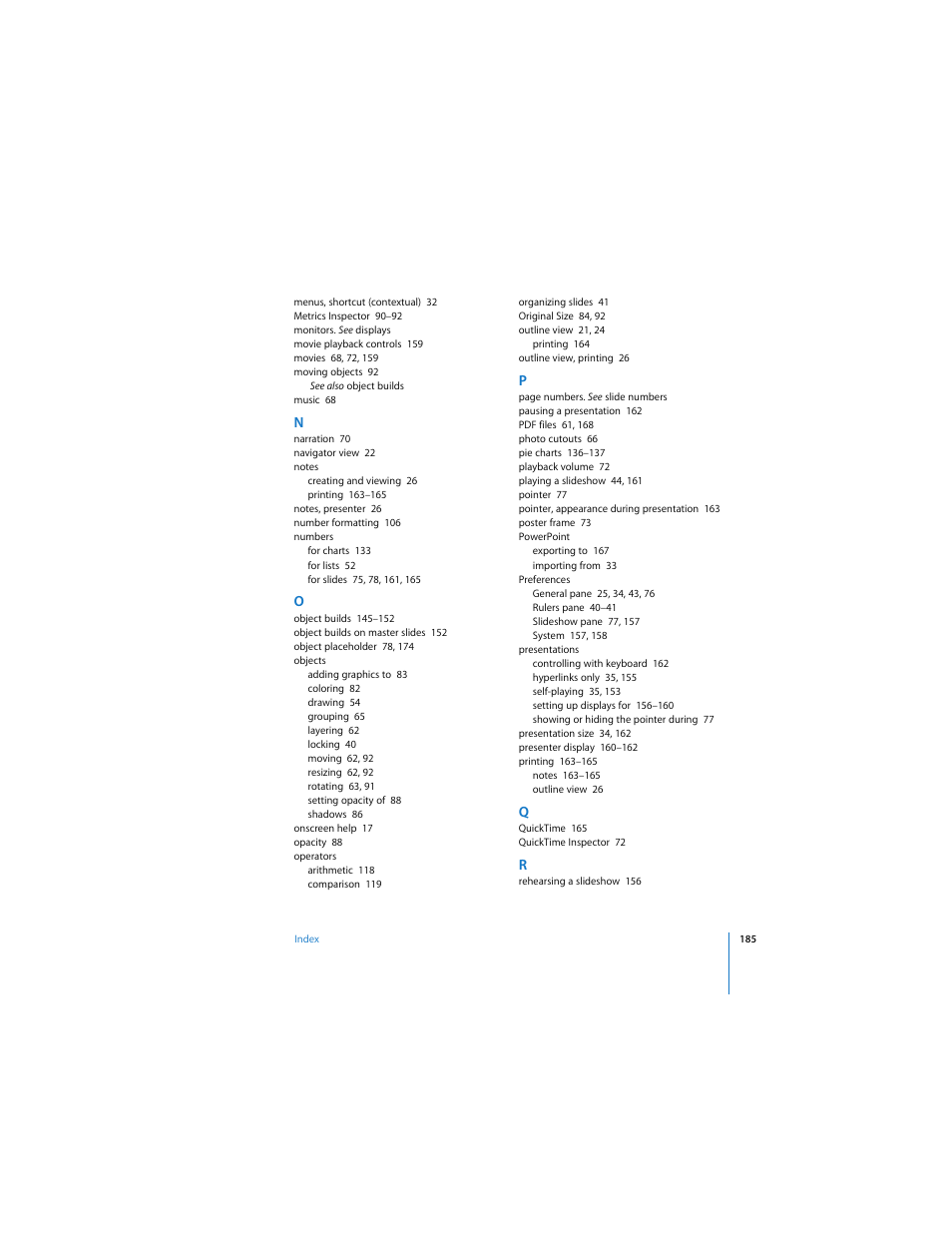 Apple Keynote 3 User Manual | Page 185 / 187