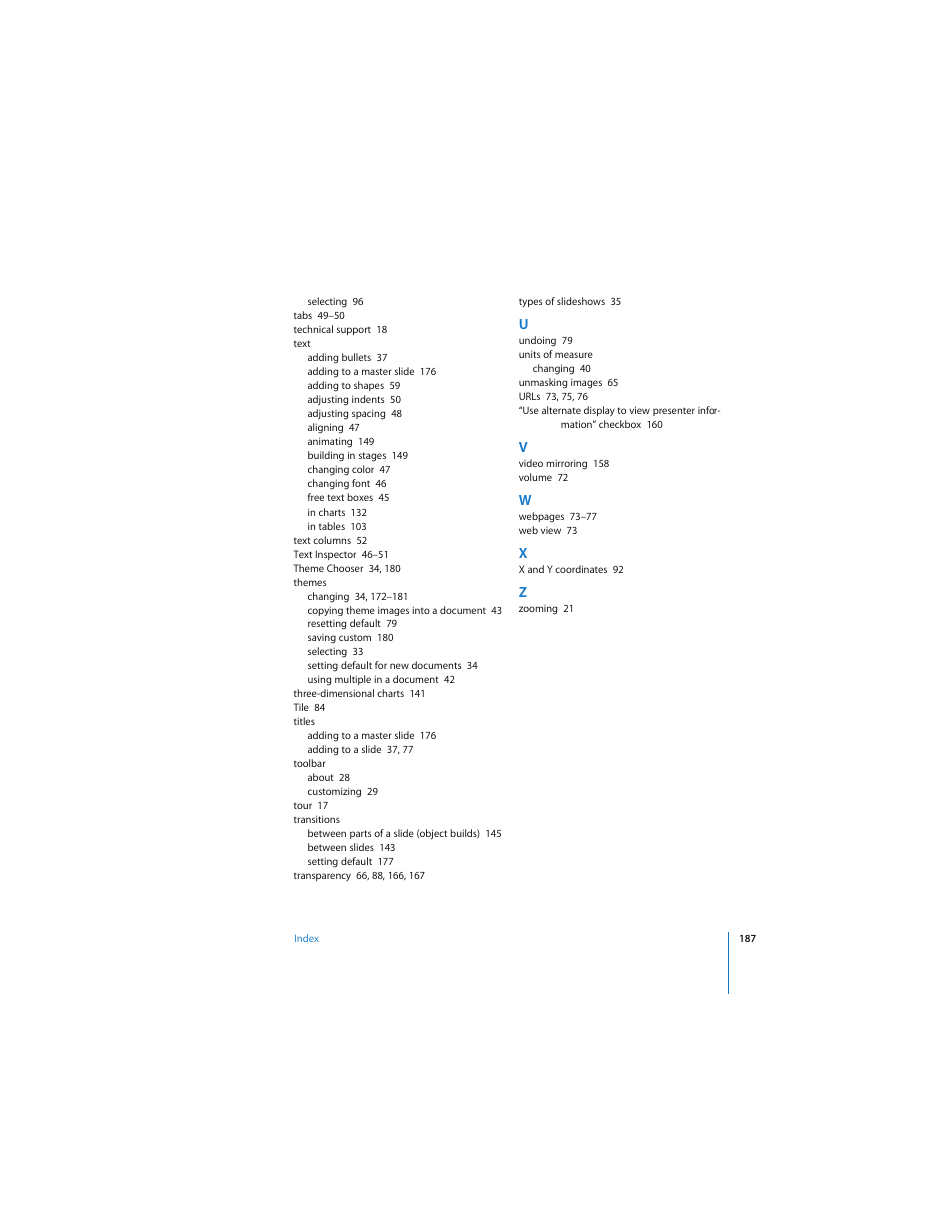 Apple Keynote 3 User Manual | Page 187 / 187
