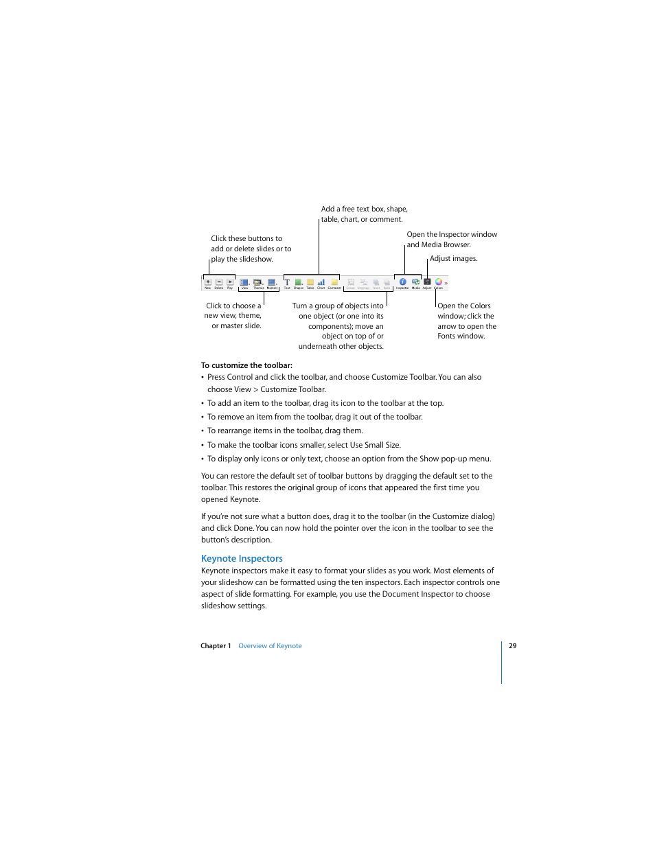 Keynote inspectors | Apple Keynote 3 User Manual | Page 29 / 187
