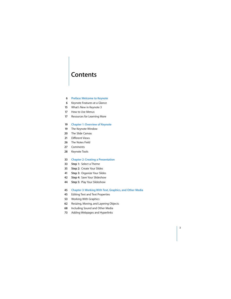 Apple Keynote 3 User Manual | Page 3 / 187