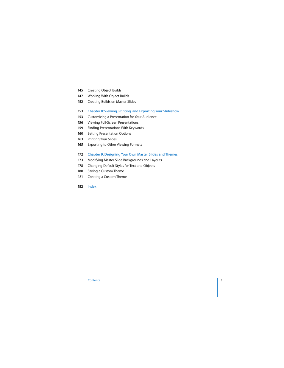 Apple Keynote 3 User Manual | Page 5 / 187