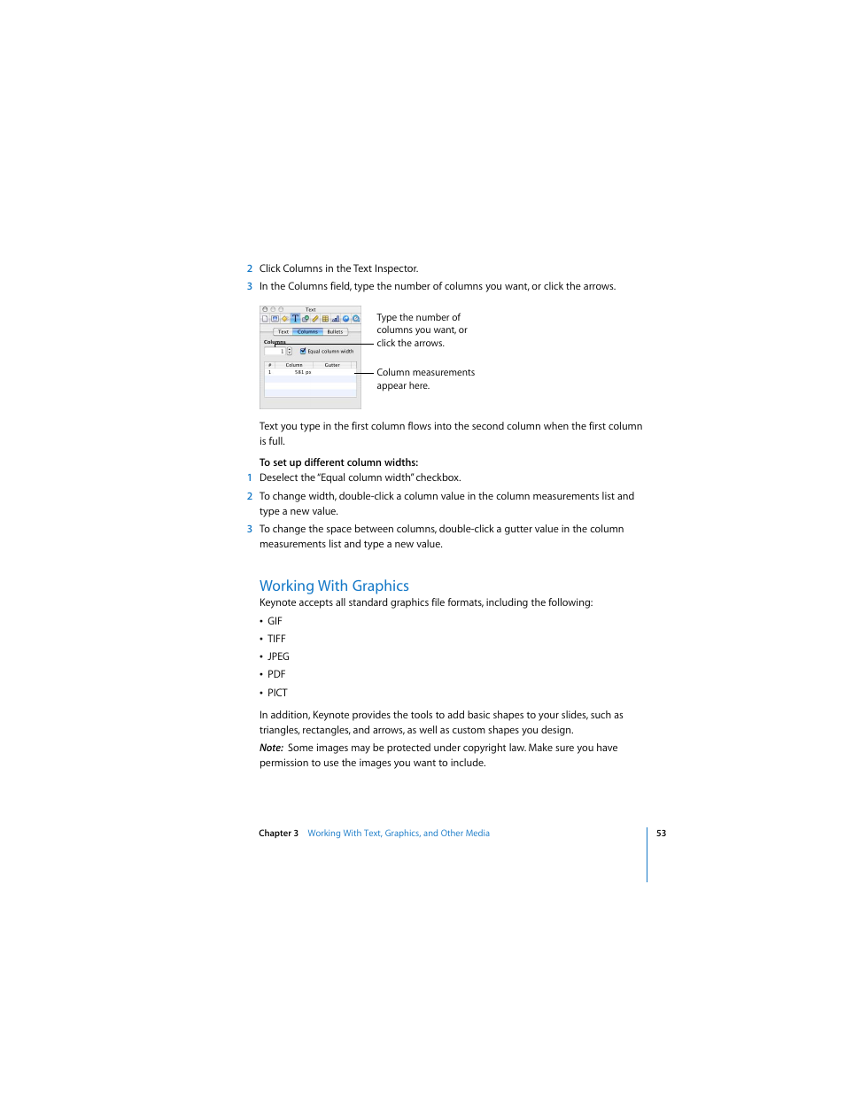 Working with graphics | Apple Keynote 3 User Manual | Page 53 / 187