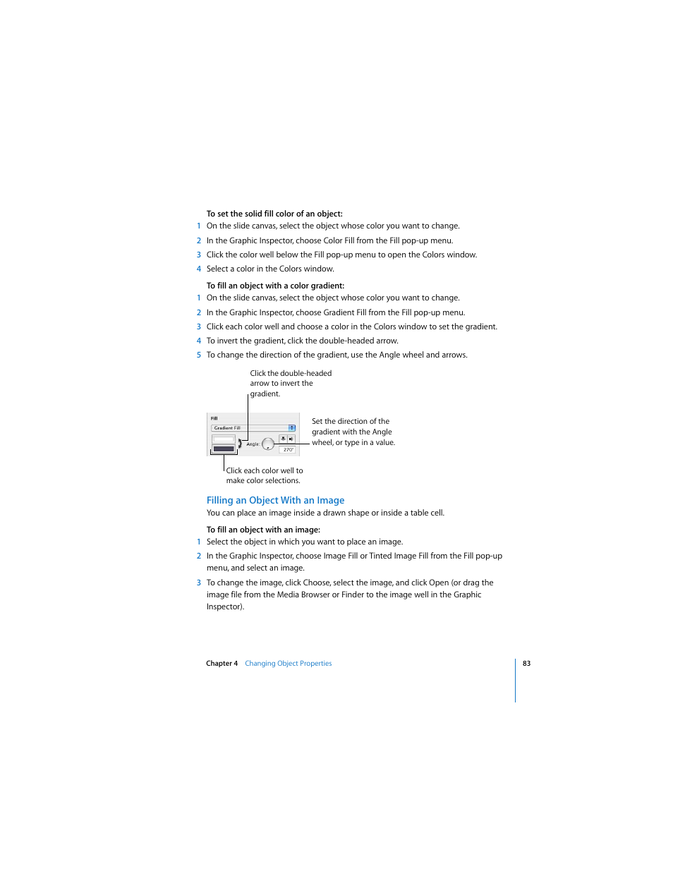 Filling an object with an image | Apple Keynote 3 User Manual | Page 83 / 187