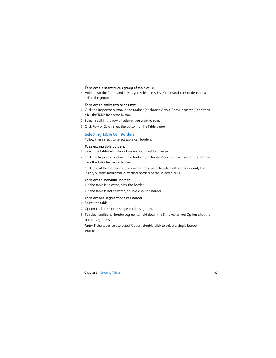 Selecting table cell borders | Apple Keynote 3 User Manual | Page 97 / 187