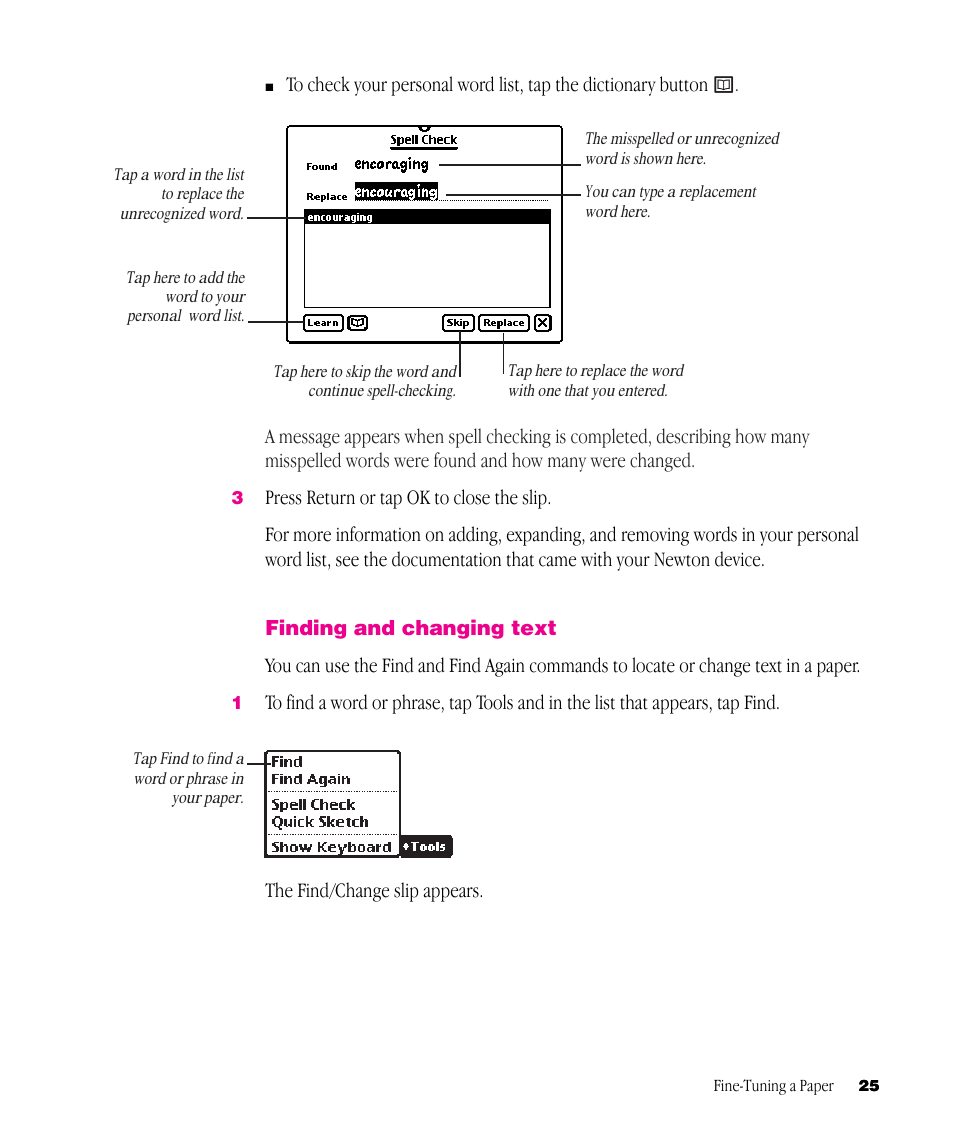 Apple Newton Works Word Processor User Manual | Page 25 / 37