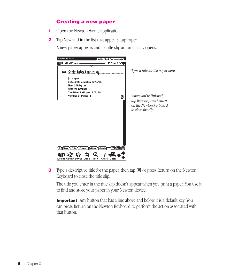 Apple Newton Works Word Processor User Manual | Page 6 / 37