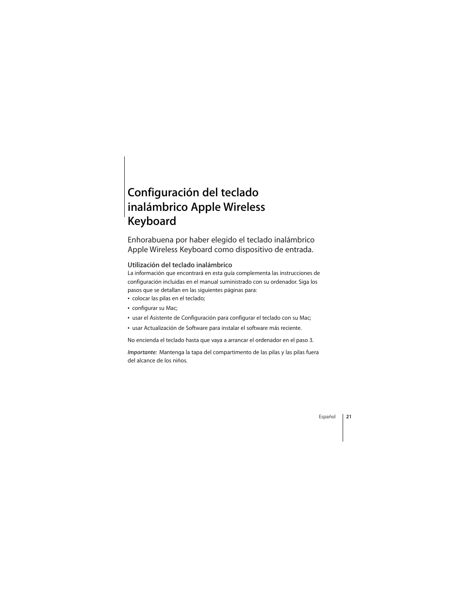Apple Wireless Keyboard (2007) User Manual | Page 21 / 32