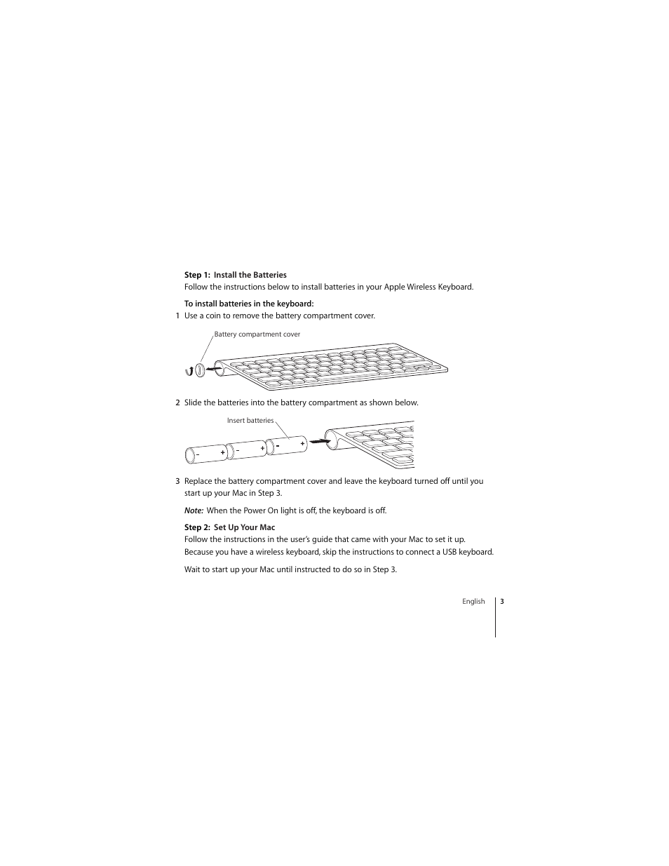Apple Wireless Keyboard (2007) User Manual | Page 3 / 32