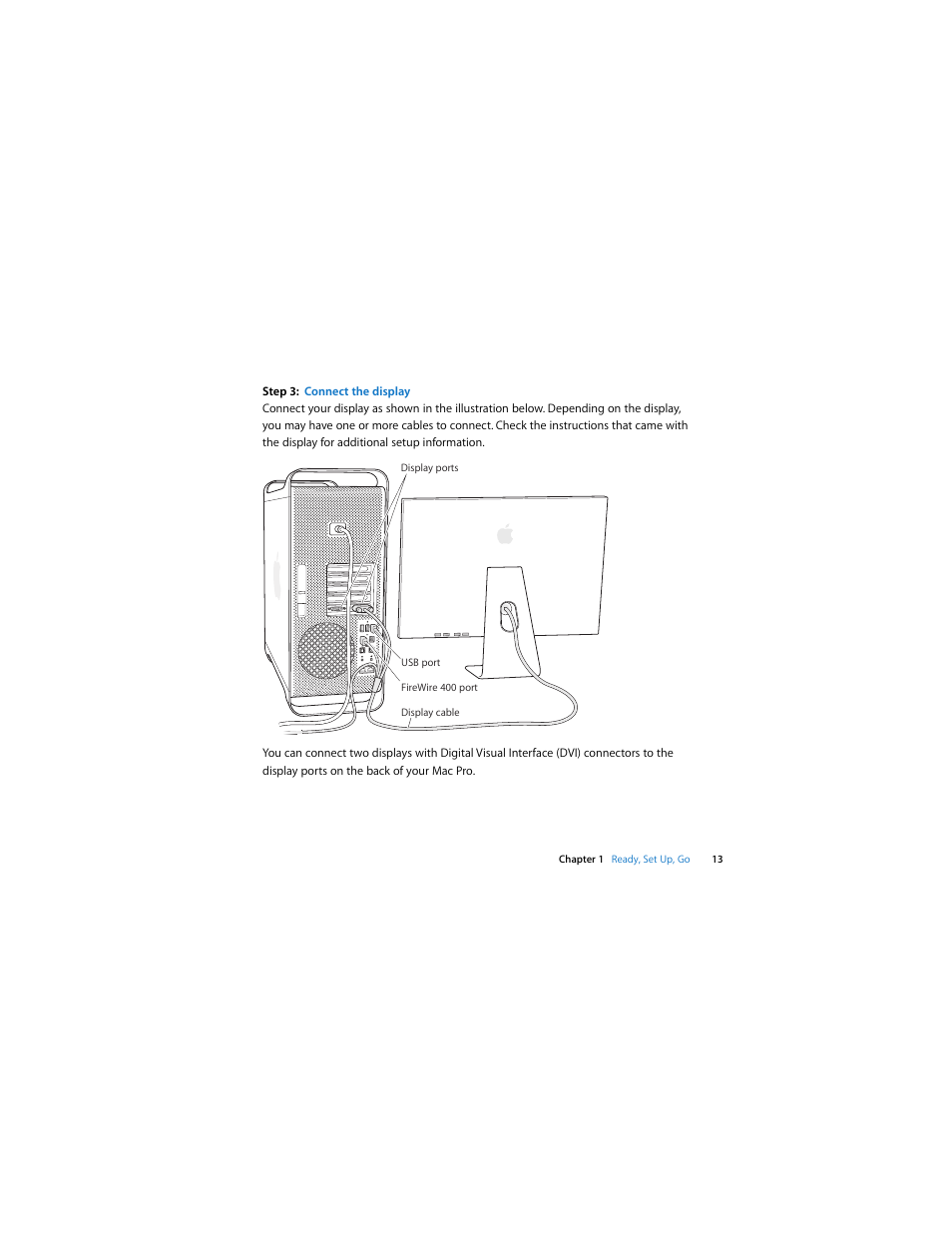 Step3: connect the display | Apple Mac Pro (Early 2008) User Manual | Page 13 / 120