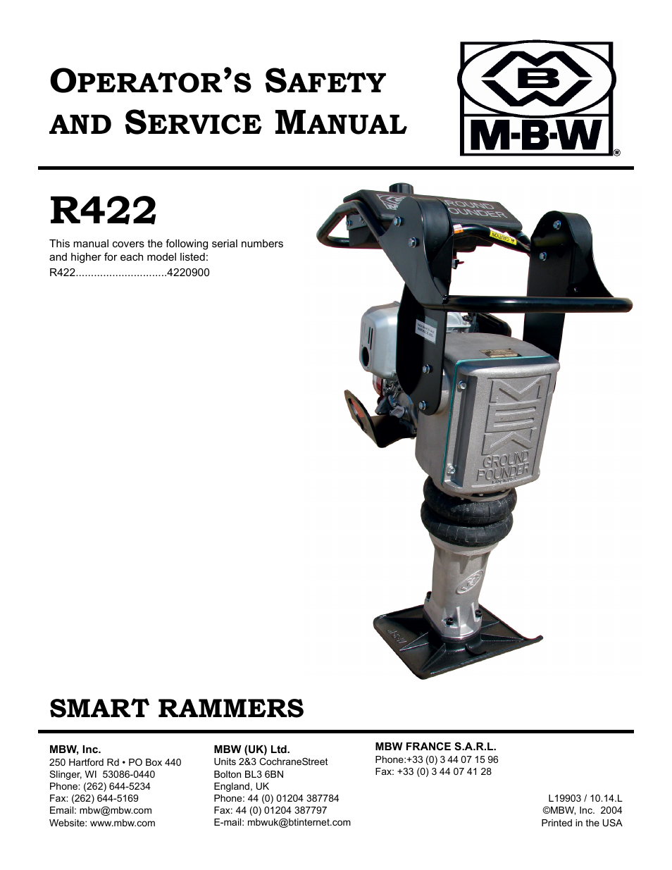 MBW R422 User Manual | 29 pages