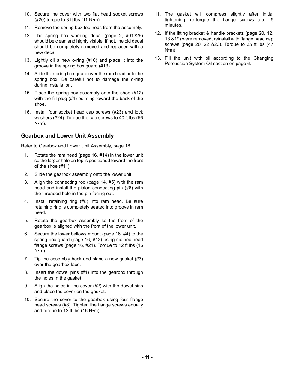 Gearbox and lower unit assembly | MBW R422 User Manual | Page 14 / 29