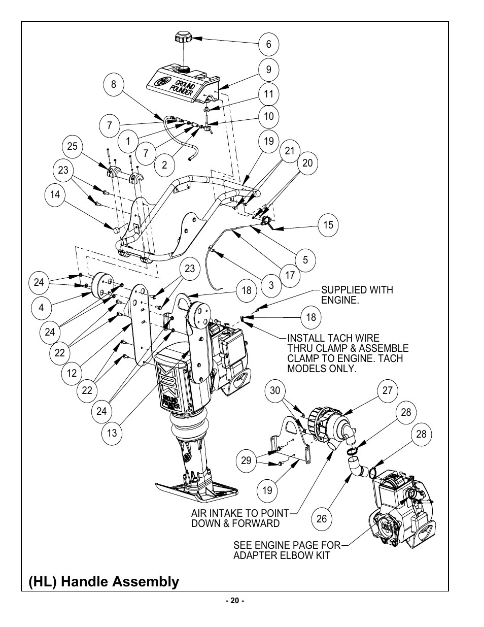 Hl) handle assembly | MBW R422 User Manual | Page 23 / 29