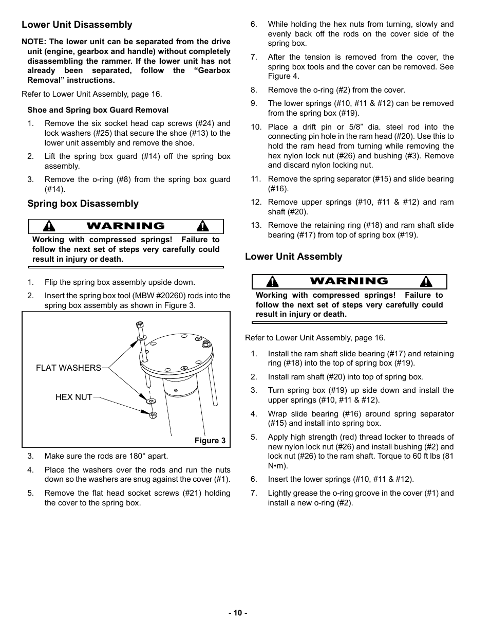 Lower unit disassembly, Lower unit assembly | MBW R442 User Manual | Page 13 / 29
