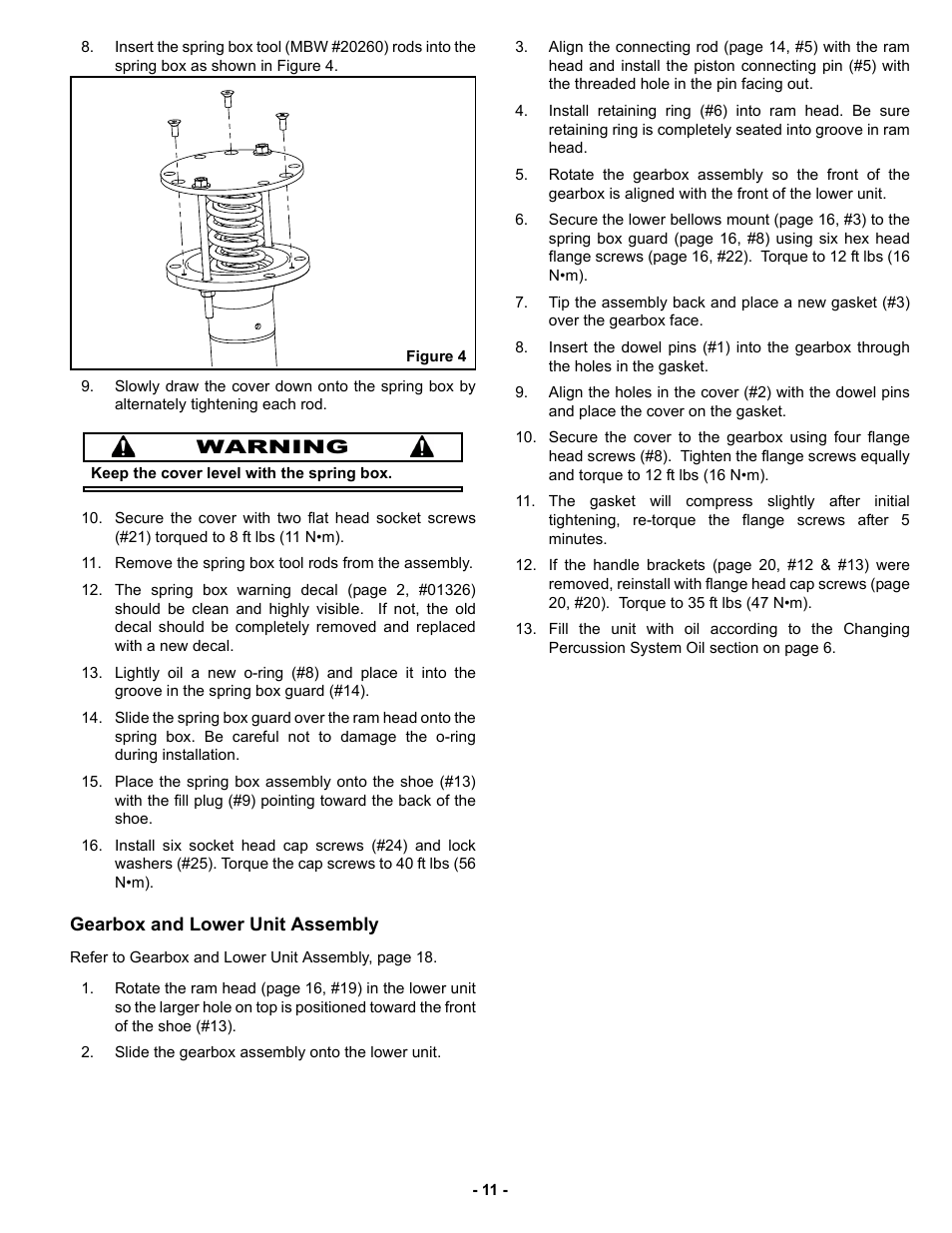 Gearbox and lower unit assembly | MBW R442 User Manual | Page 14 / 29