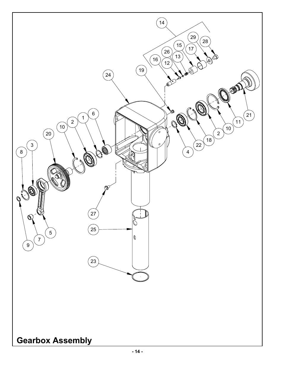 Gearbox assembly | MBW R442 User Manual | Page 17 / 29