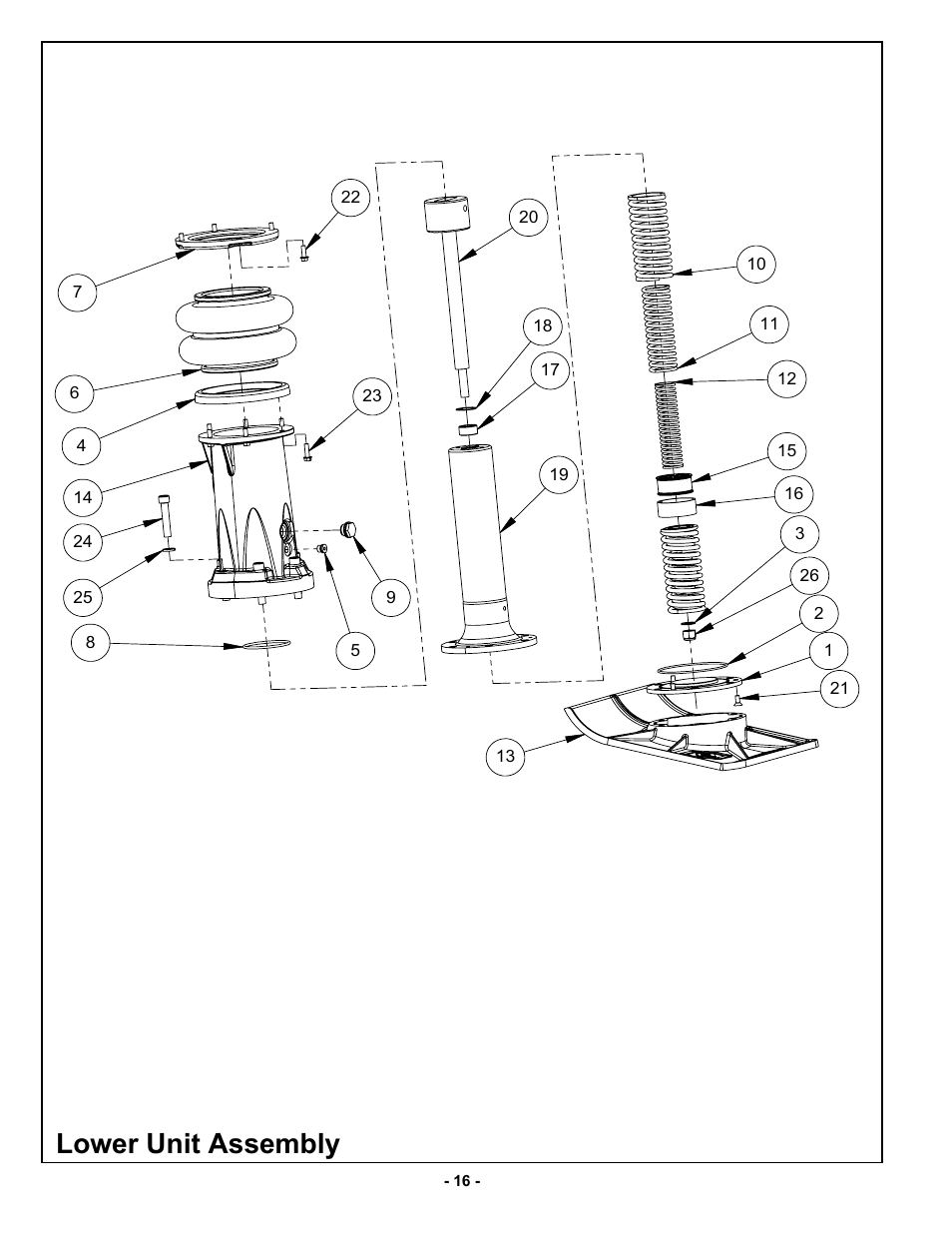 Lower unit assembly | MBW R442 User Manual | Page 19 / 29