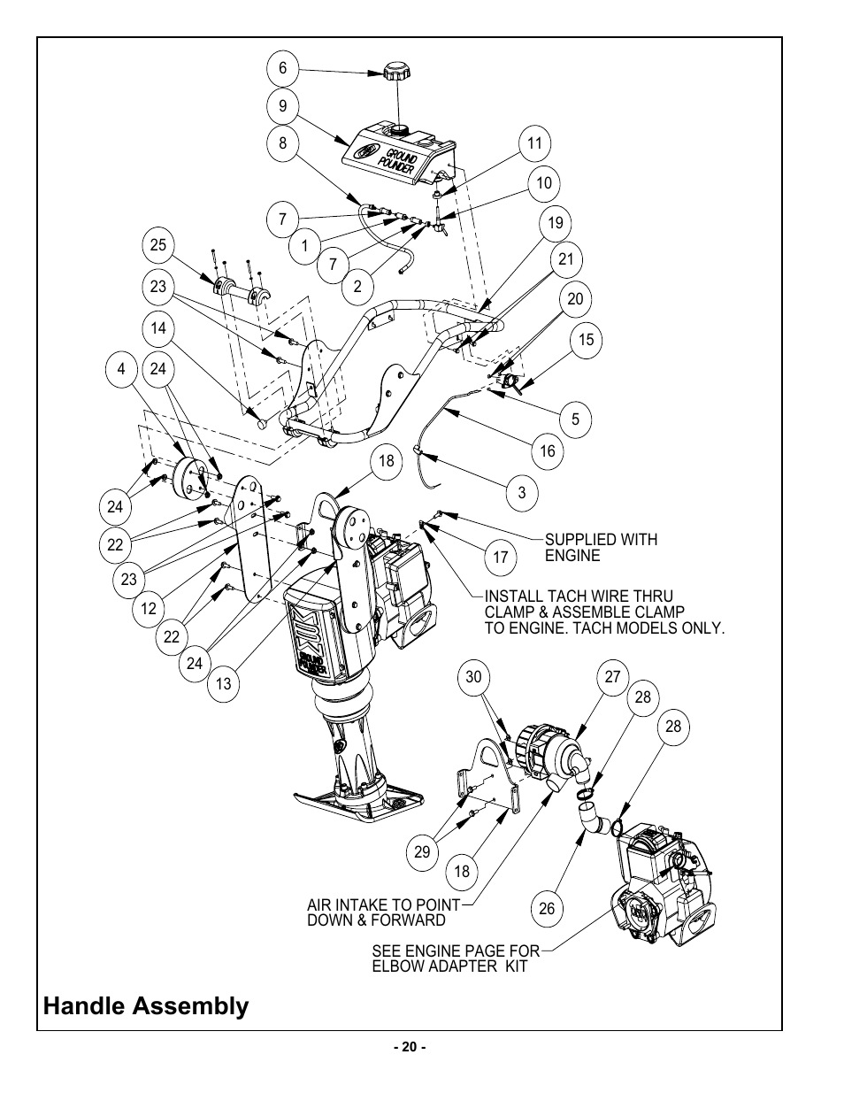 Handle assembly | MBW R442 User Manual | Page 23 / 29