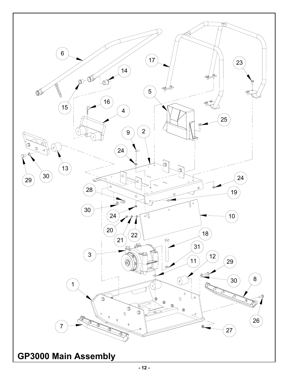 Gp3000 main assembly | MBW GP3000-15 User Manual | Page 15 / 25
