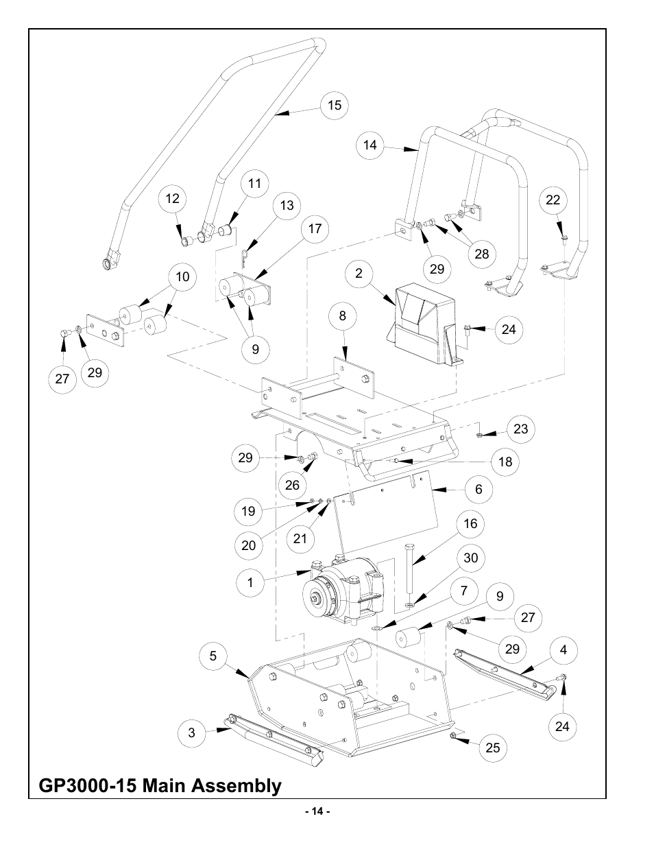 Gp3000-15 main assembly | MBW GP3000-15 User Manual | Page 17 / 25