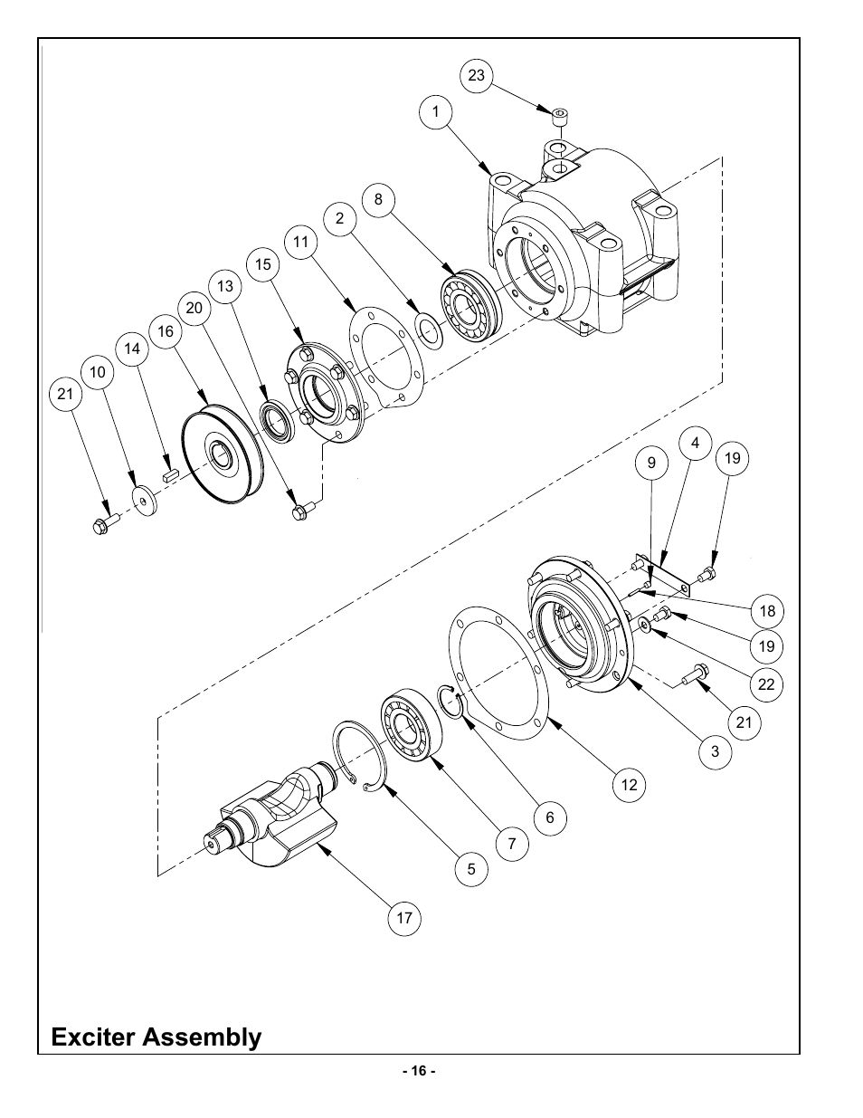 Exciter assembly | MBW GP3000-15 User Manual | Page 19 / 25