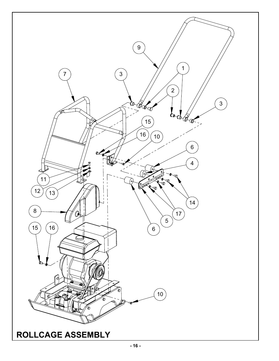 Rollcage assembly | MBW 5800 Series User Manual | Page 19 / 21