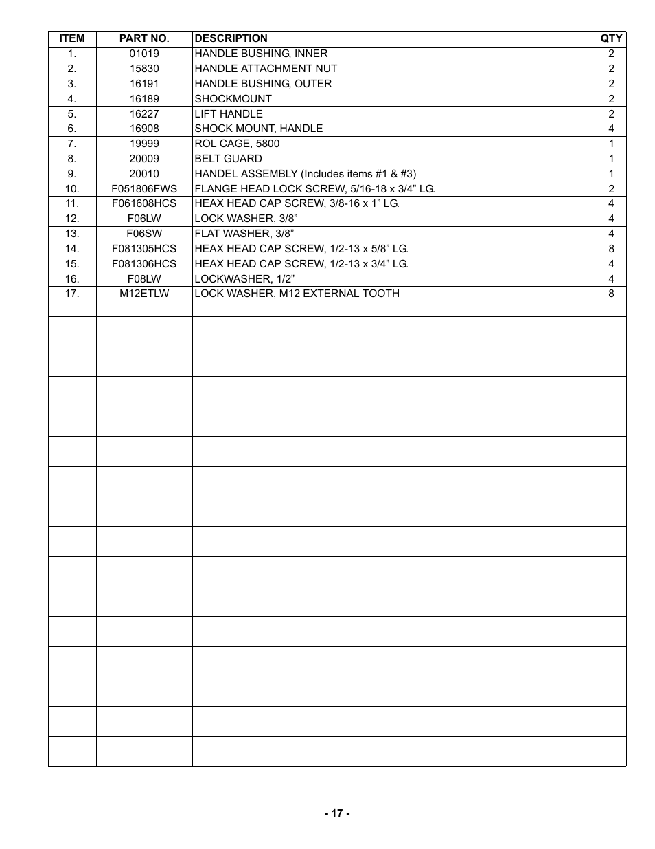 MBW 5800 Series User Manual | Page 20 / 21