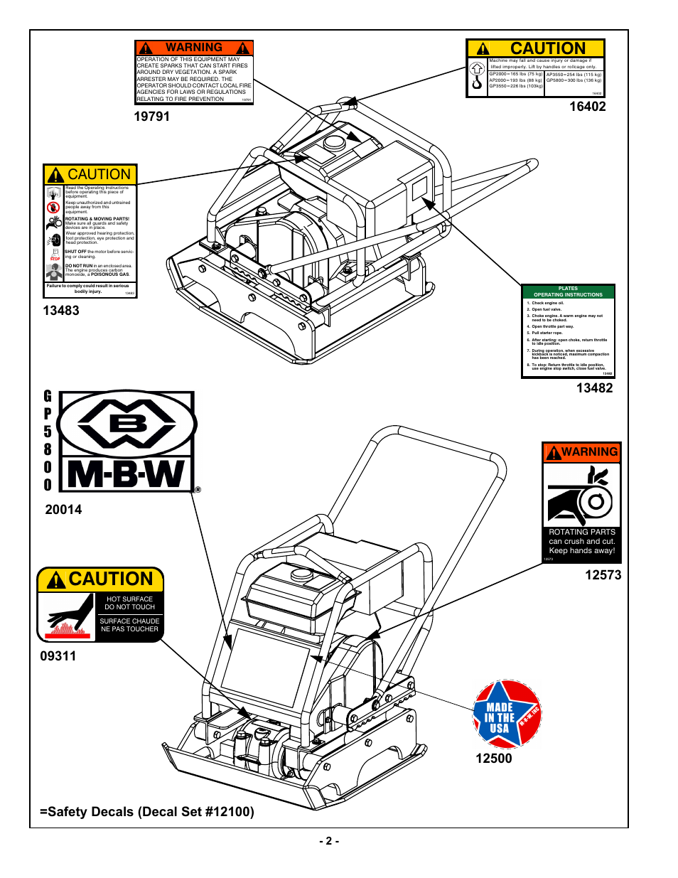 Gp 5 8 0 0, Caution, Warning | MBW 5800 Series User Manual | Page 5 / 21