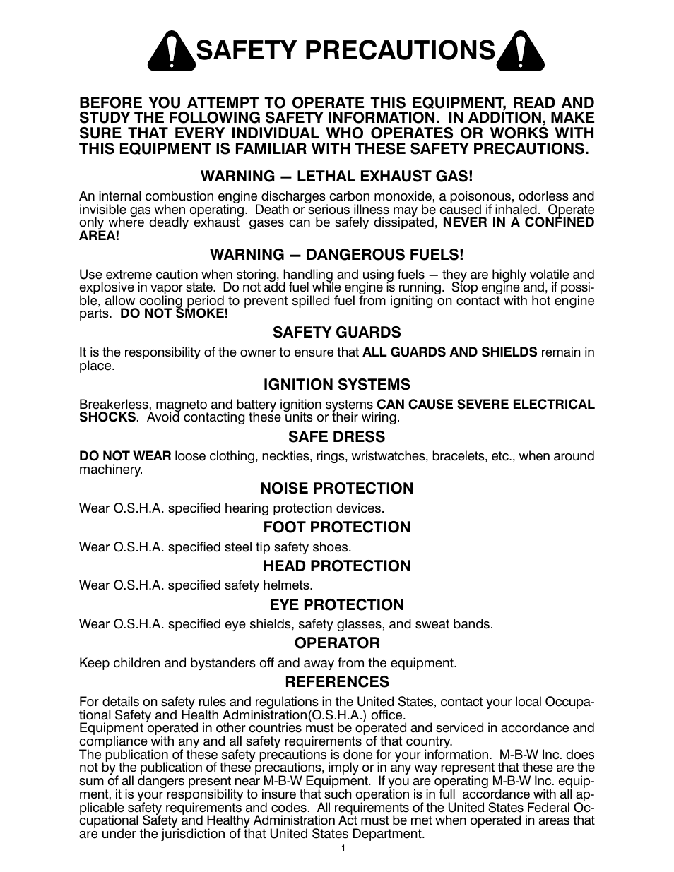 Safety precautions | MBW 7000 Series User Manual | Page 3 / 18