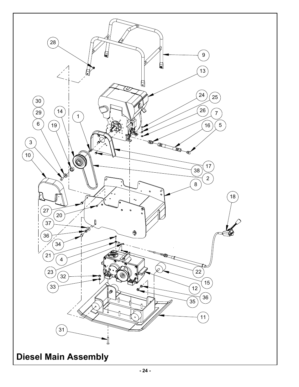 Diesel main assembly | MBW GPR77 User Manual | Page 27 / 33