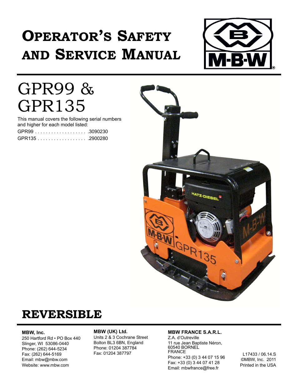 MBW GPR135 User Manual | 41 pages