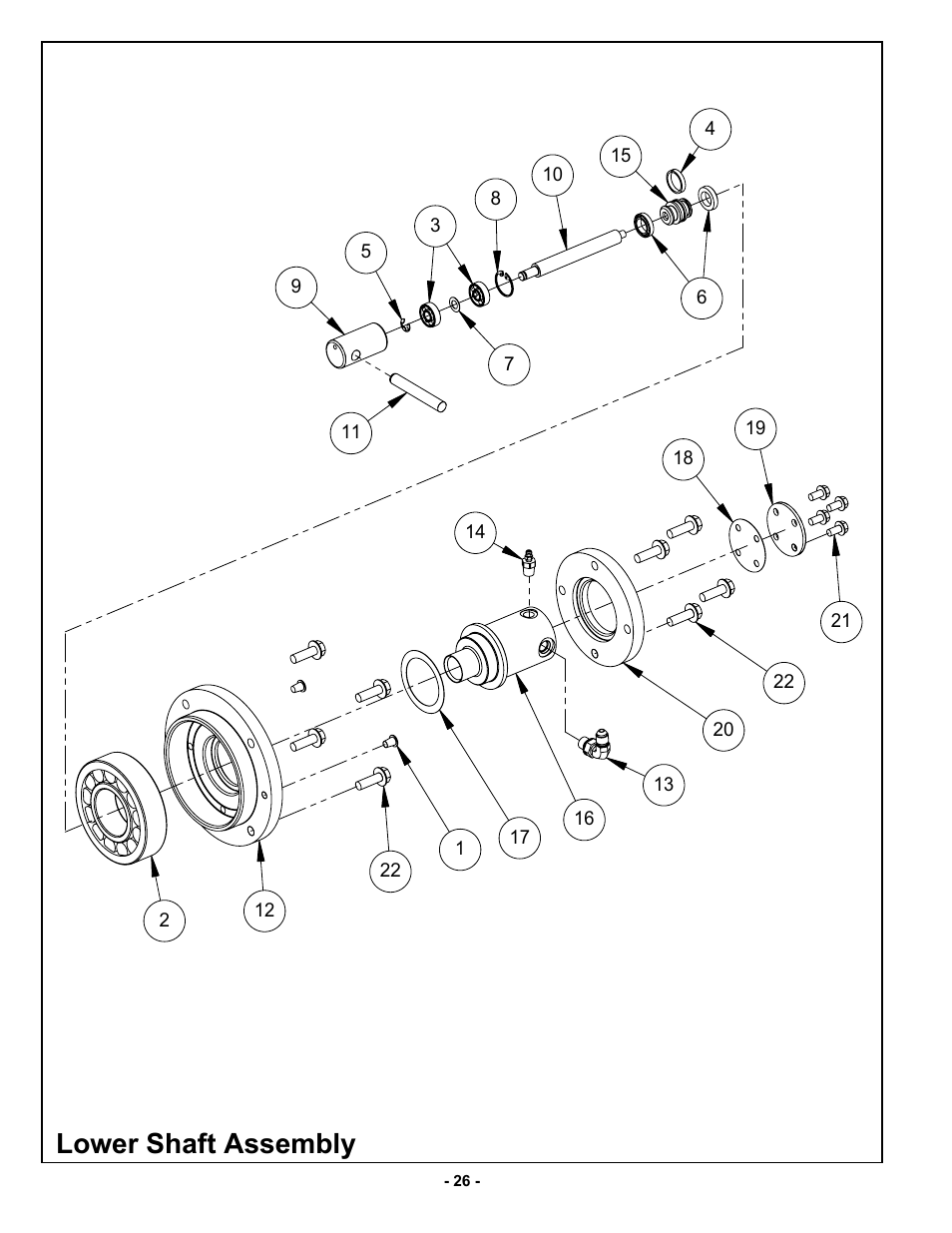 Lower shaft assembly | MBW GPR135 User Manual | Page 29 / 41