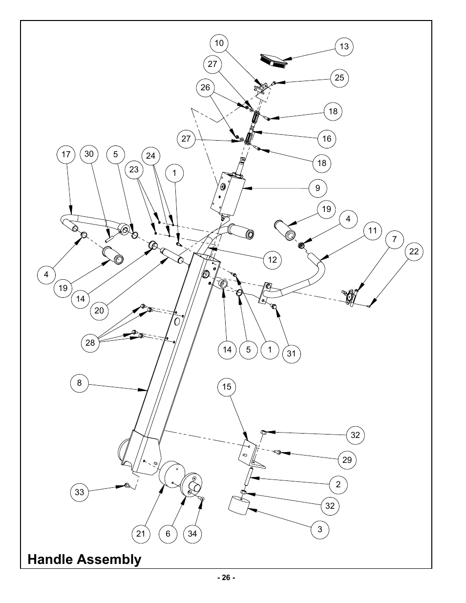 Handle assembly | MBW GPR160 User Manual | Page 29 / 37