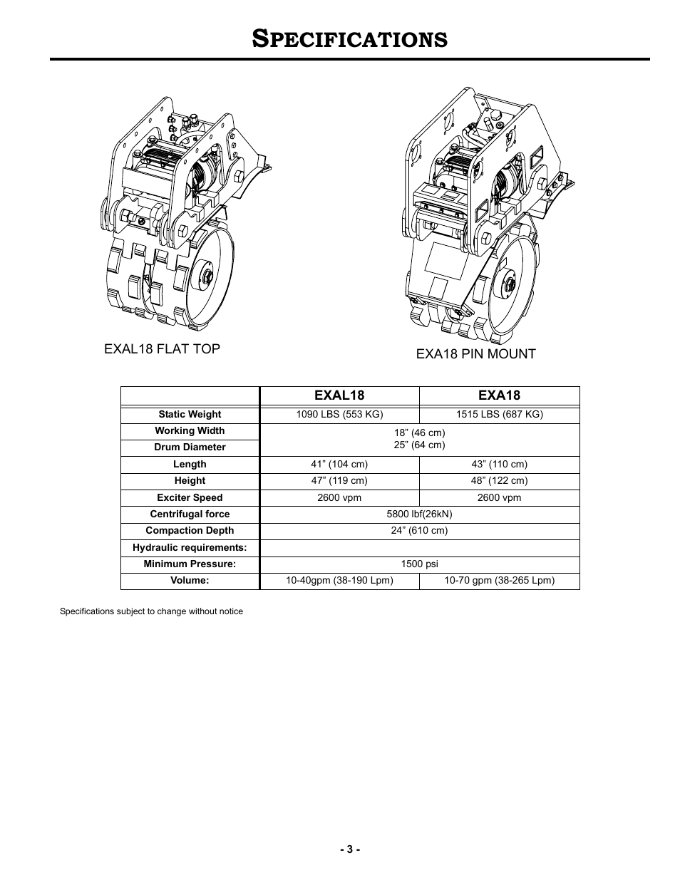 Specifications, Pecifications | MBW EXA30 User Manual | Page 6 / 21