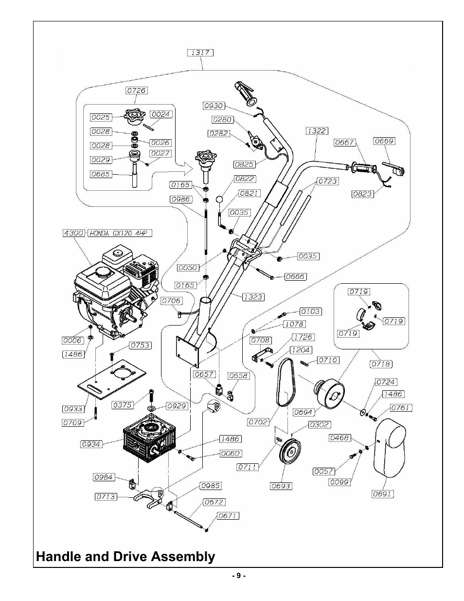 Handle and drive assembly | MBW F24/4 User Manual | Page 12 / 14