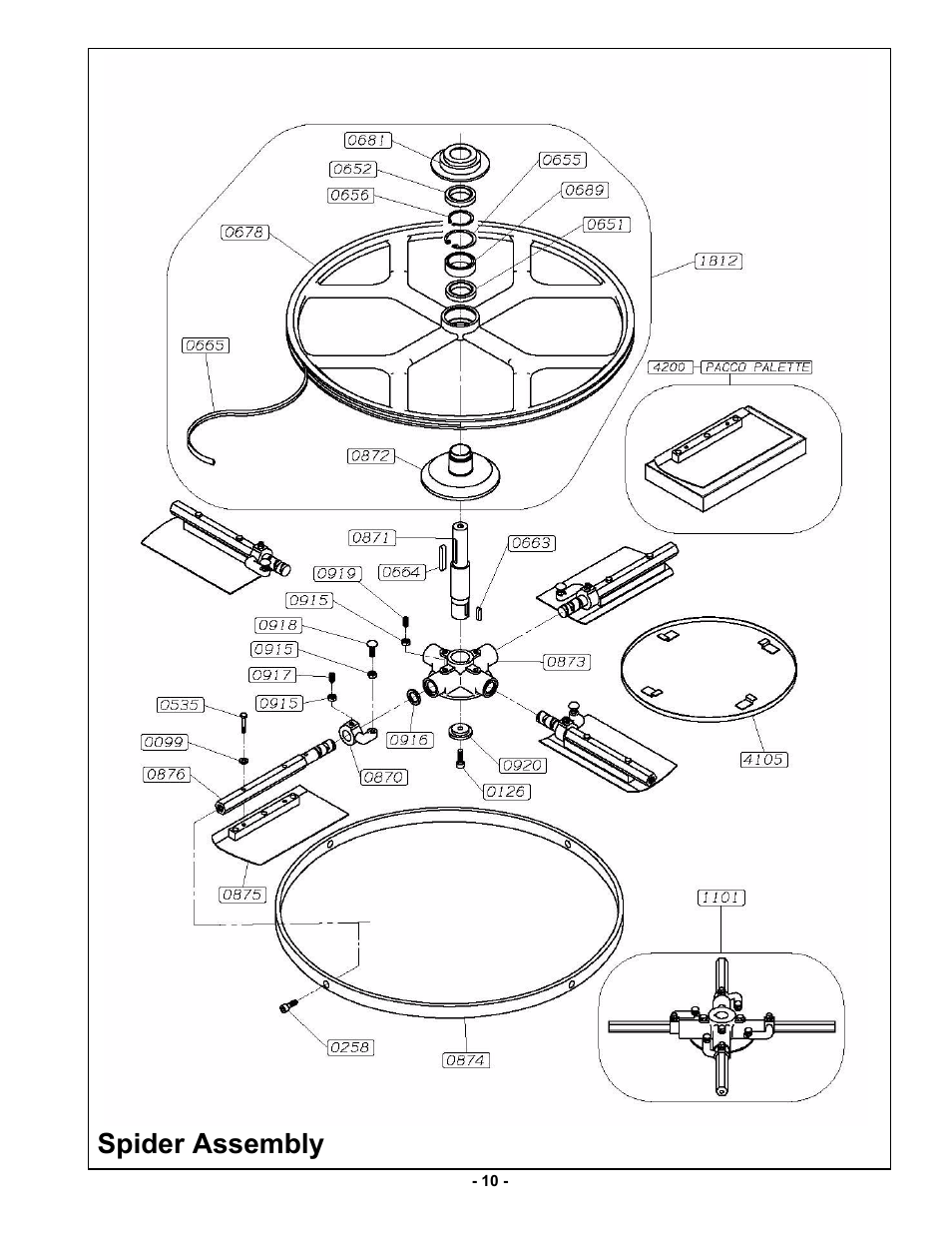 Spider assembly | MBW F24/4 User Manual | Page 13 / 14