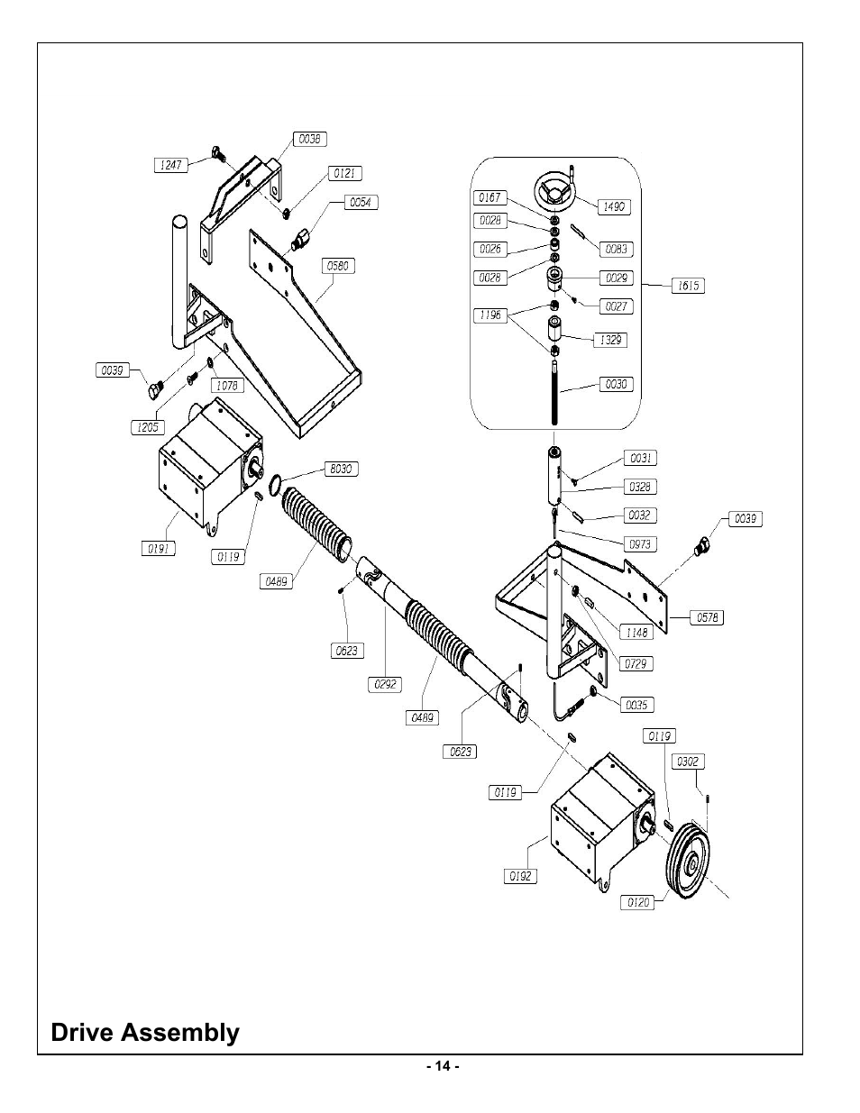 Drive assembly | MBW MK8 120 User Manual | Page 17 / 24
