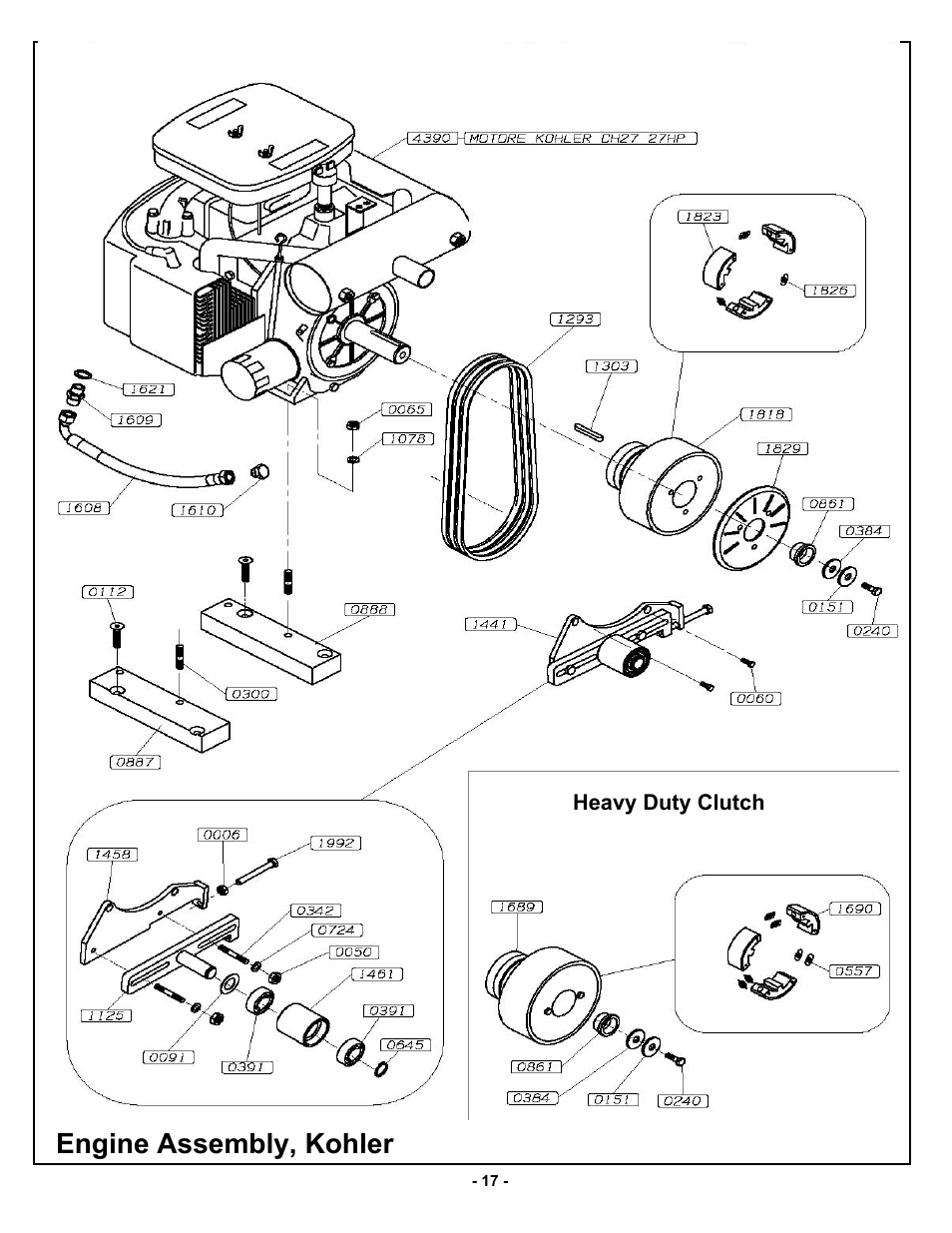 Engine assembly, Engine assembly, kohler | MBW MK8 120 User Manual | Page 20 / 24