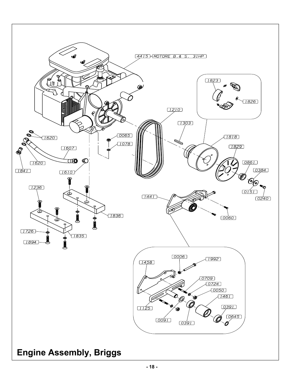 Engine assembly, briggs | MBW MK8 120 User Manual | Page 21 / 24