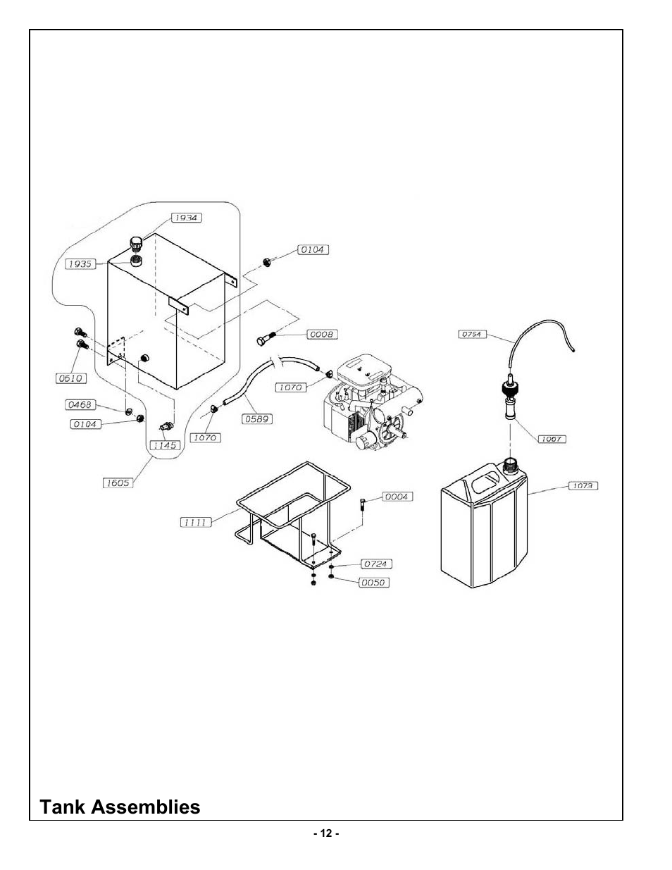 Tank assemblies | MBW MK8 121 User Manual | Page 15 / 23