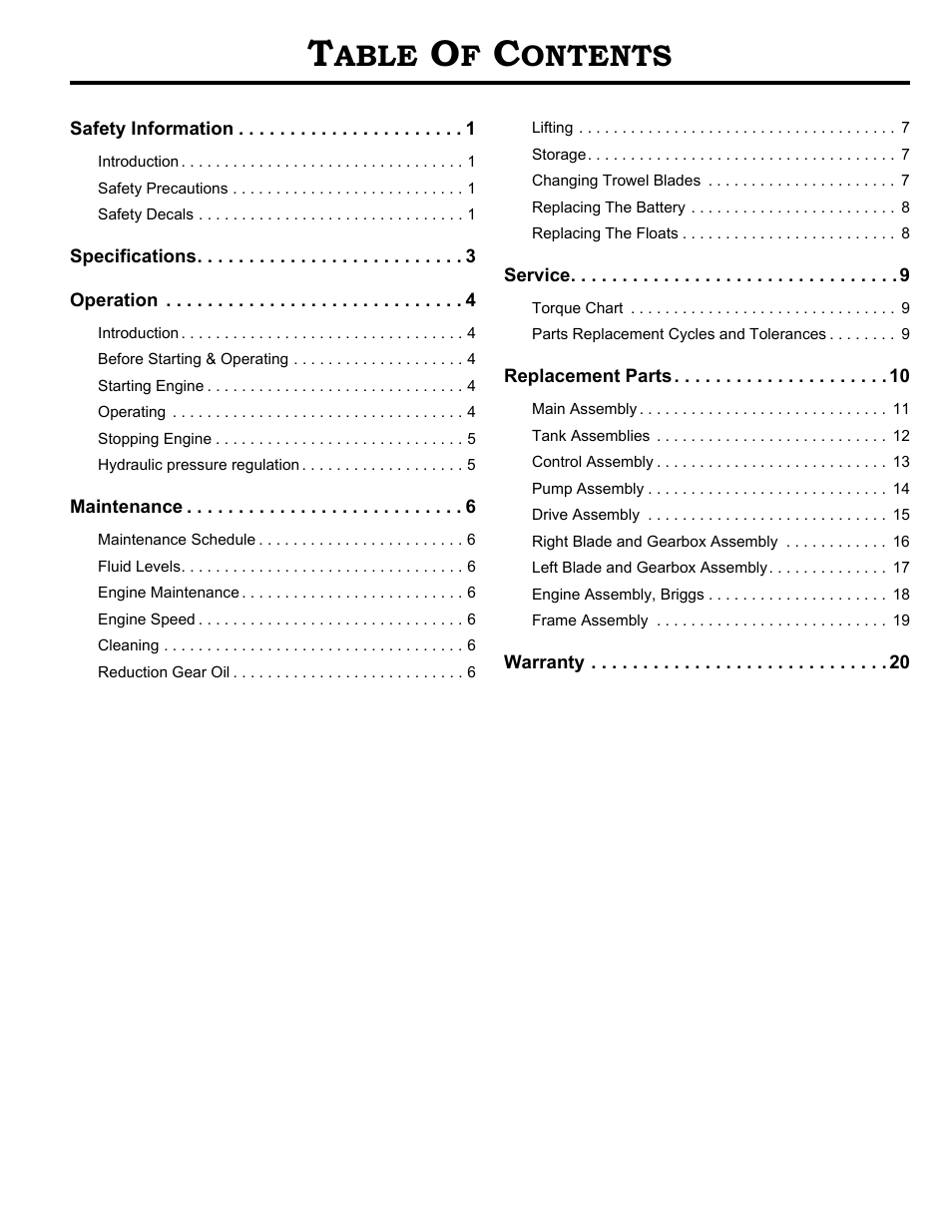 Able, Ontents | MBW MK8 121 User Manual | Page 2 / 23
