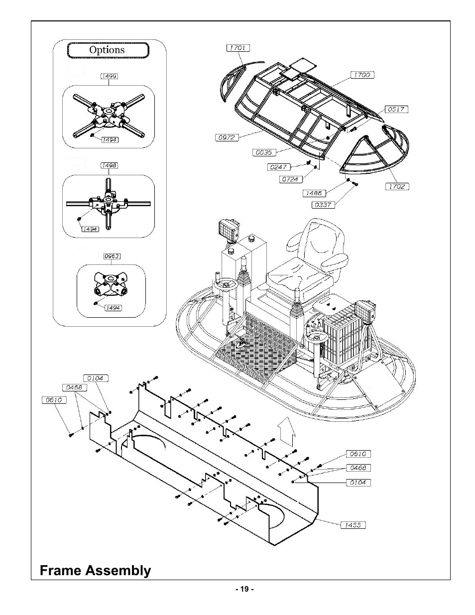 Frame assembly | MBW MK8 121 User Manual | Page 22 / 23