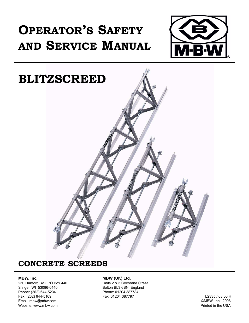 MBW Blitzscreed User Manual | 56 pages